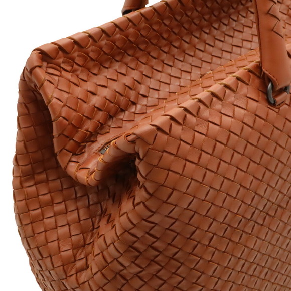 BOTTEGA VENETA Brown Leather Intrecciato Boston Bag - Picture 5 of 10
